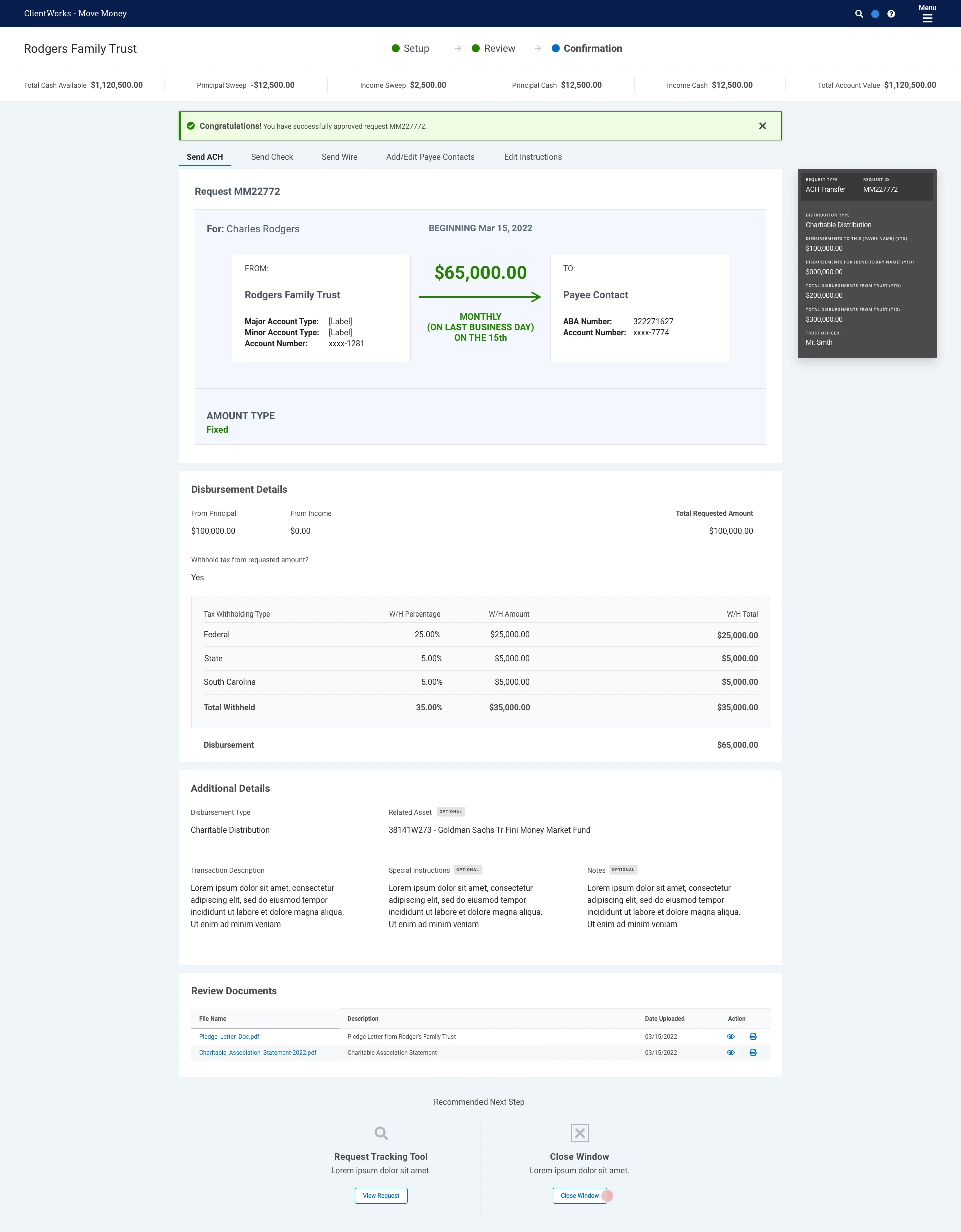 High-fidelity transaction review and confirmation screen